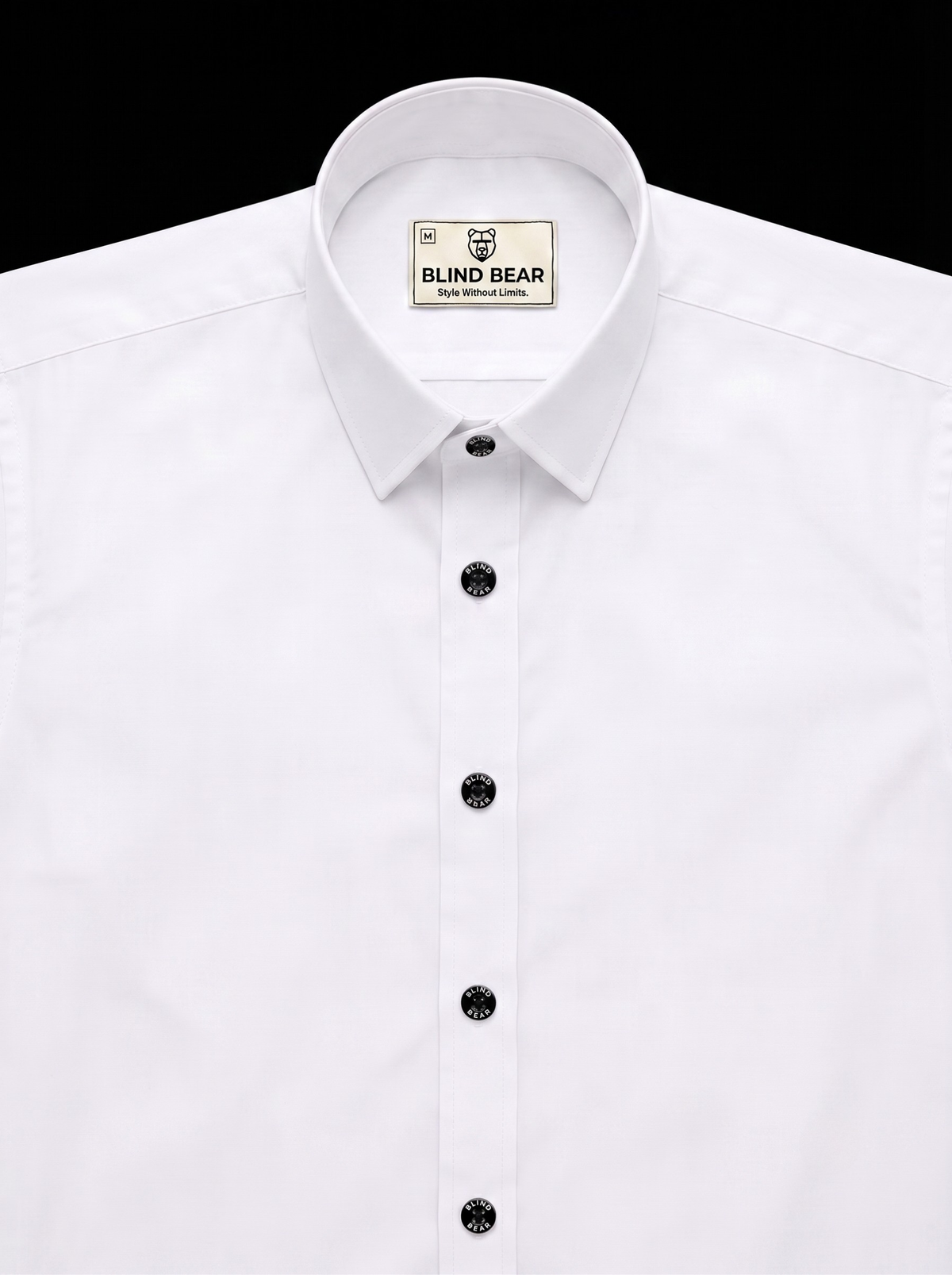 Blind Bear Men's Pure White Solid Casual Shirt | Regular Fit | Full Sleeve | Cotton Blend
