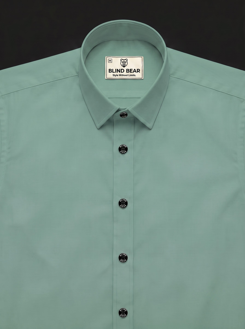 Blind Bear Men's Pista Green Solid Casual Shirt | Regular Fit | Full Sleeve | Cotton Blend