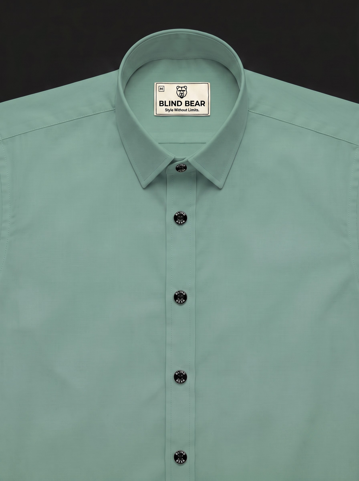 Blind Bear Men's Pista Green Solid Casual Shirt | Regular Fit | Full Sleeve | Cotton Blend