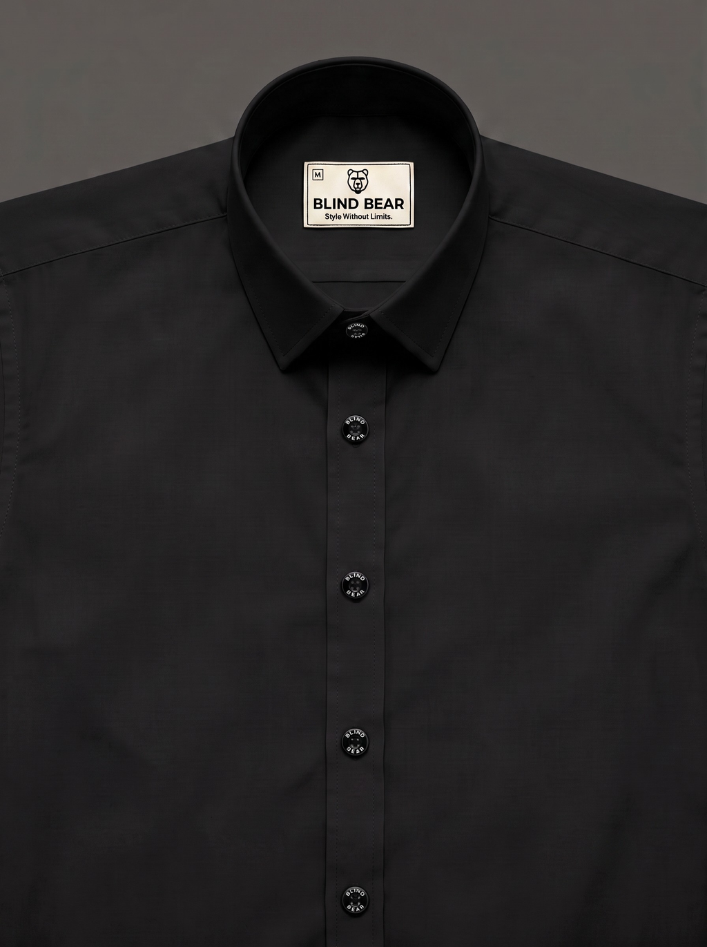 Blind Bear Men's Charcoal Black Solid Casual Shirt | Regular Fit | Full Sleeve | Cotton Blend