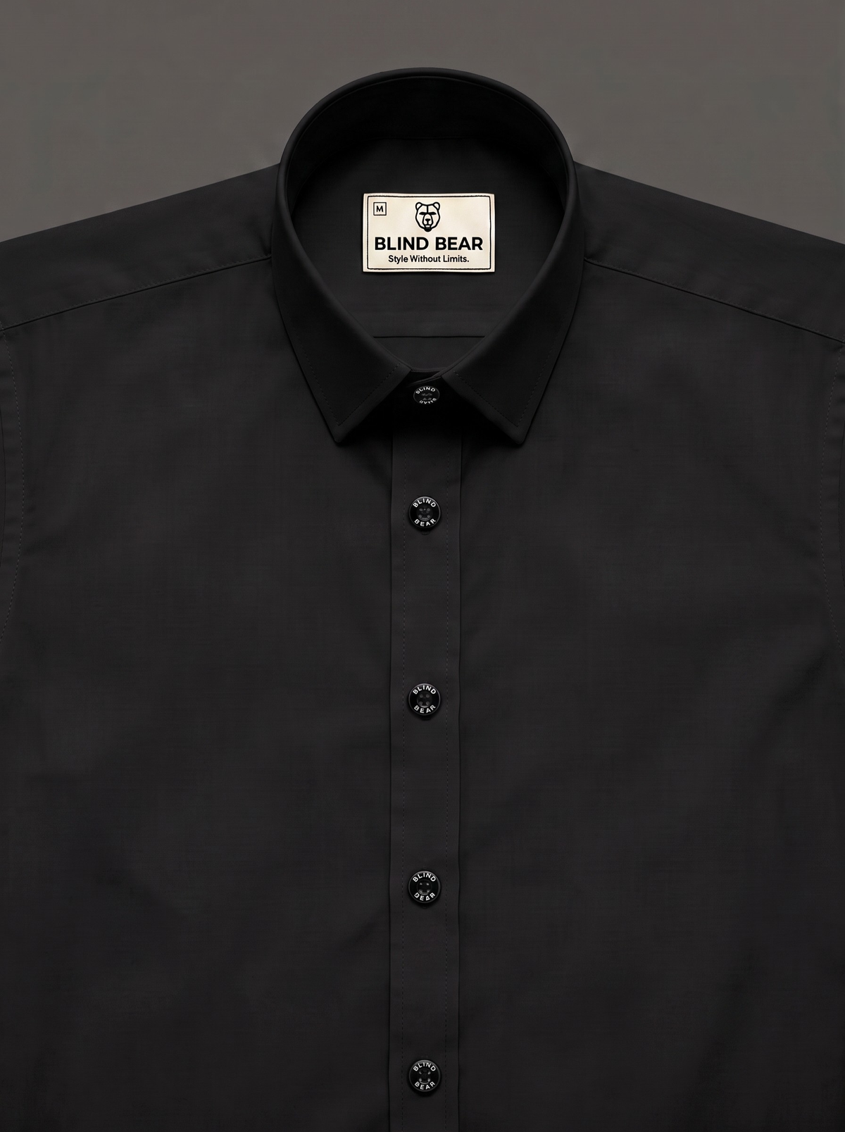 Blind Bear Men's Charcoal Black Solid Casual Shirt | Regular Fit | Full Sleeve | Cotton Blend