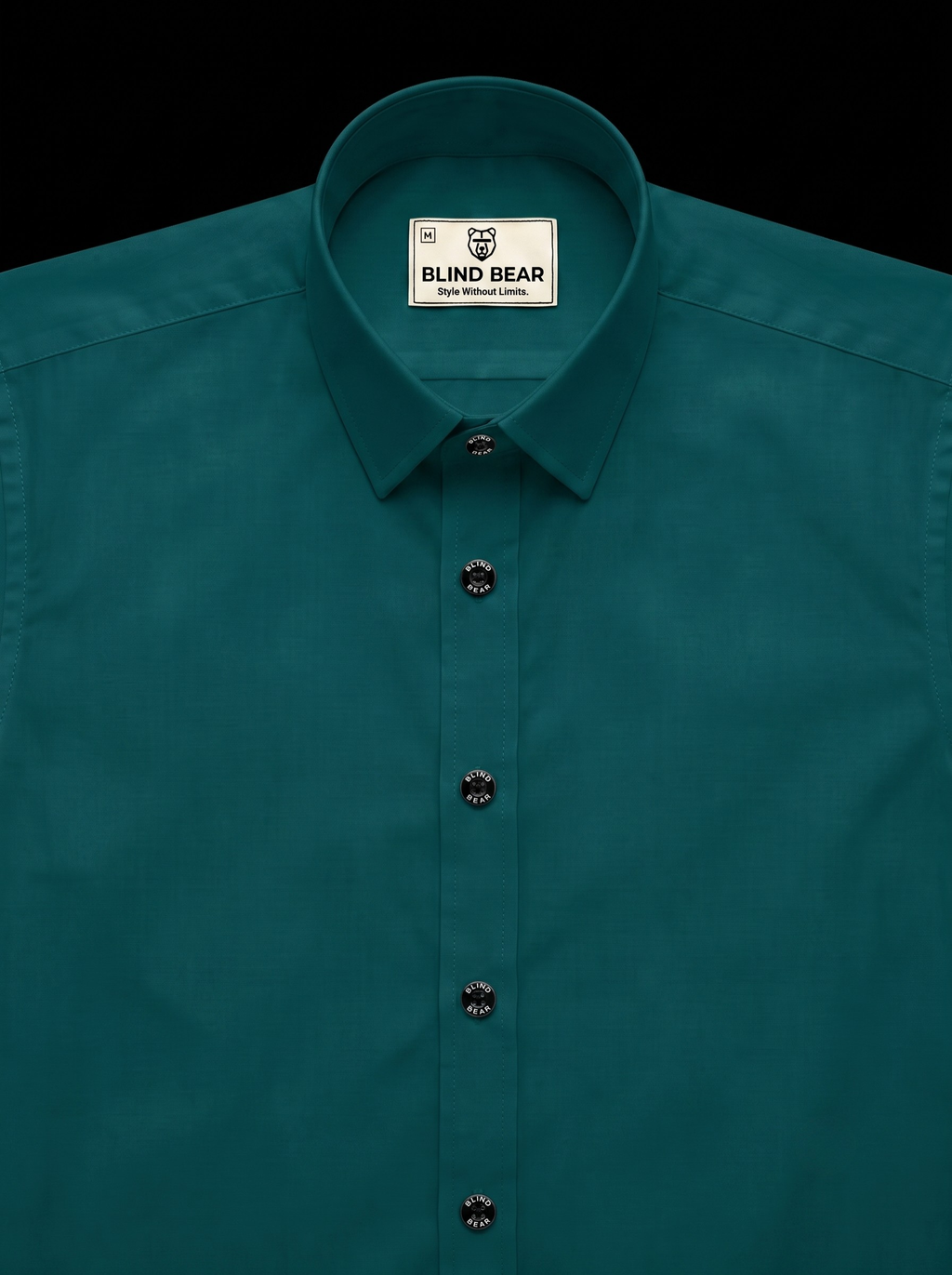 Blind Bear Men's Teal Green Solid Casual Shirt | Regular Fit | Full Sleeve | Cotton Blend