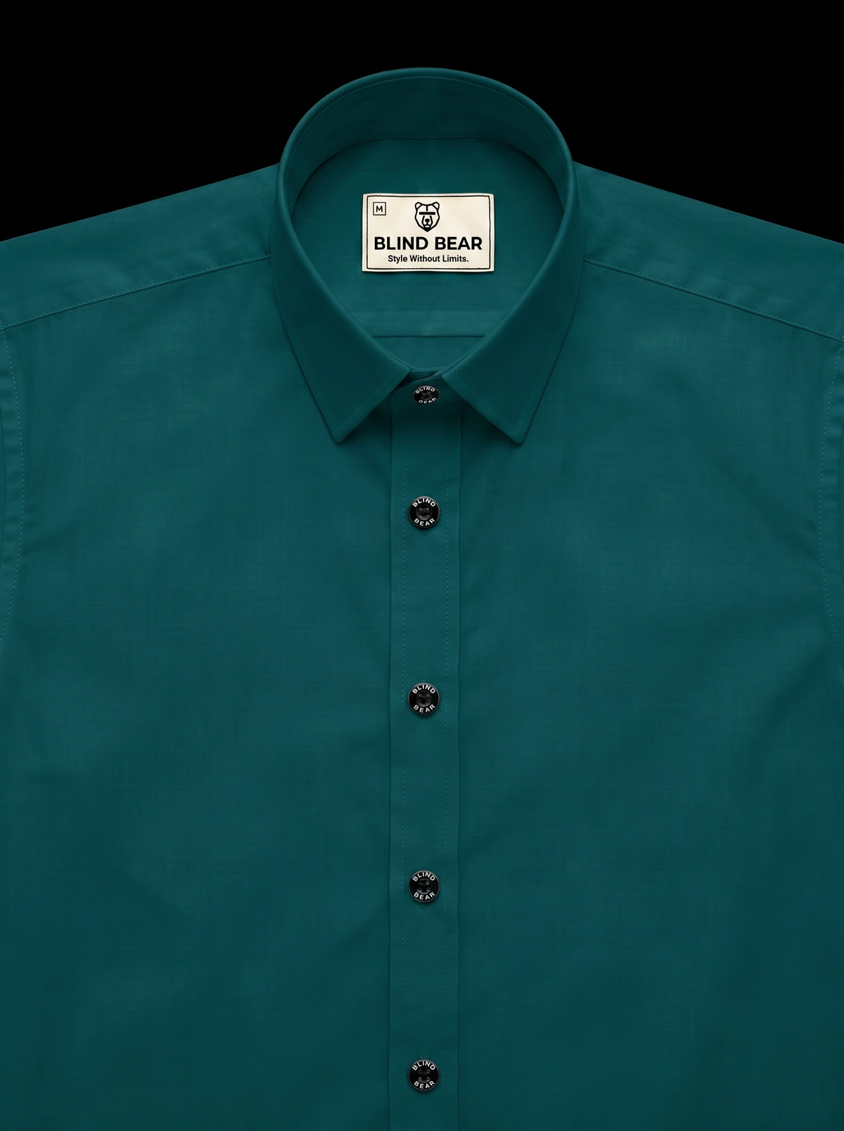 Blind Bear Men's Teal Green Solid Casual Shirt | Regular Fit | Full Sleeve | Cotton Blend