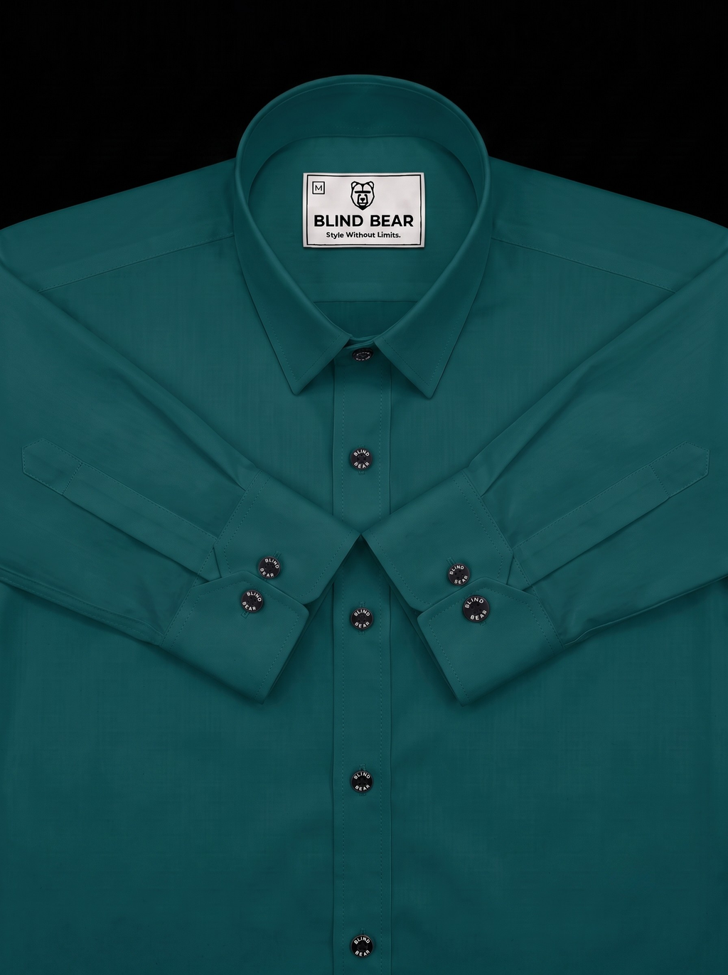 Blind Bear Men's Teal Green Solid Casual Shirt | Regular Fit | Full Sleeve | Cotton Blend
