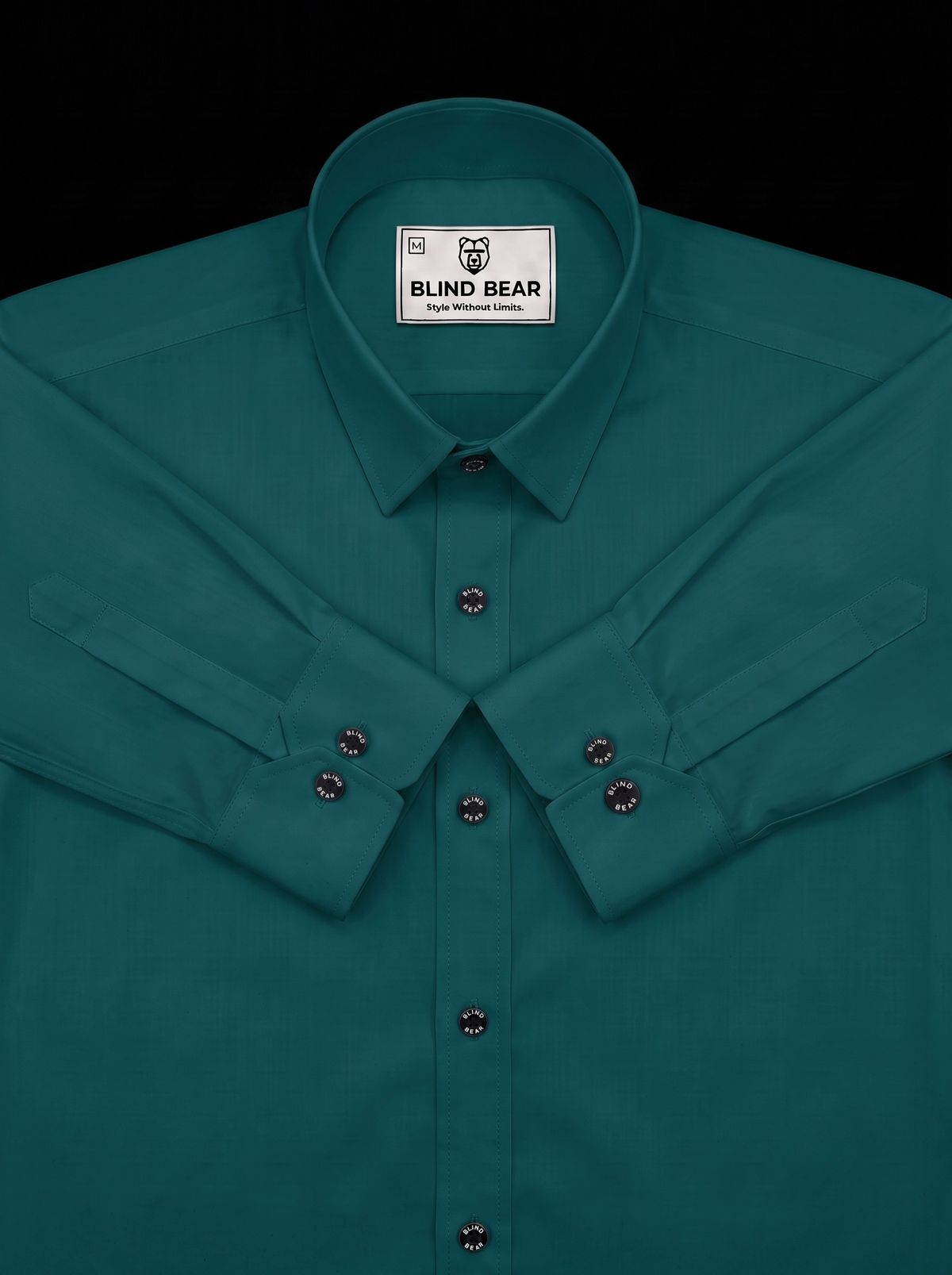 Blind Bear Men's Teal Green Solid Casual Shirt | Regular Fit | Full Sleeve | Cotton Blend