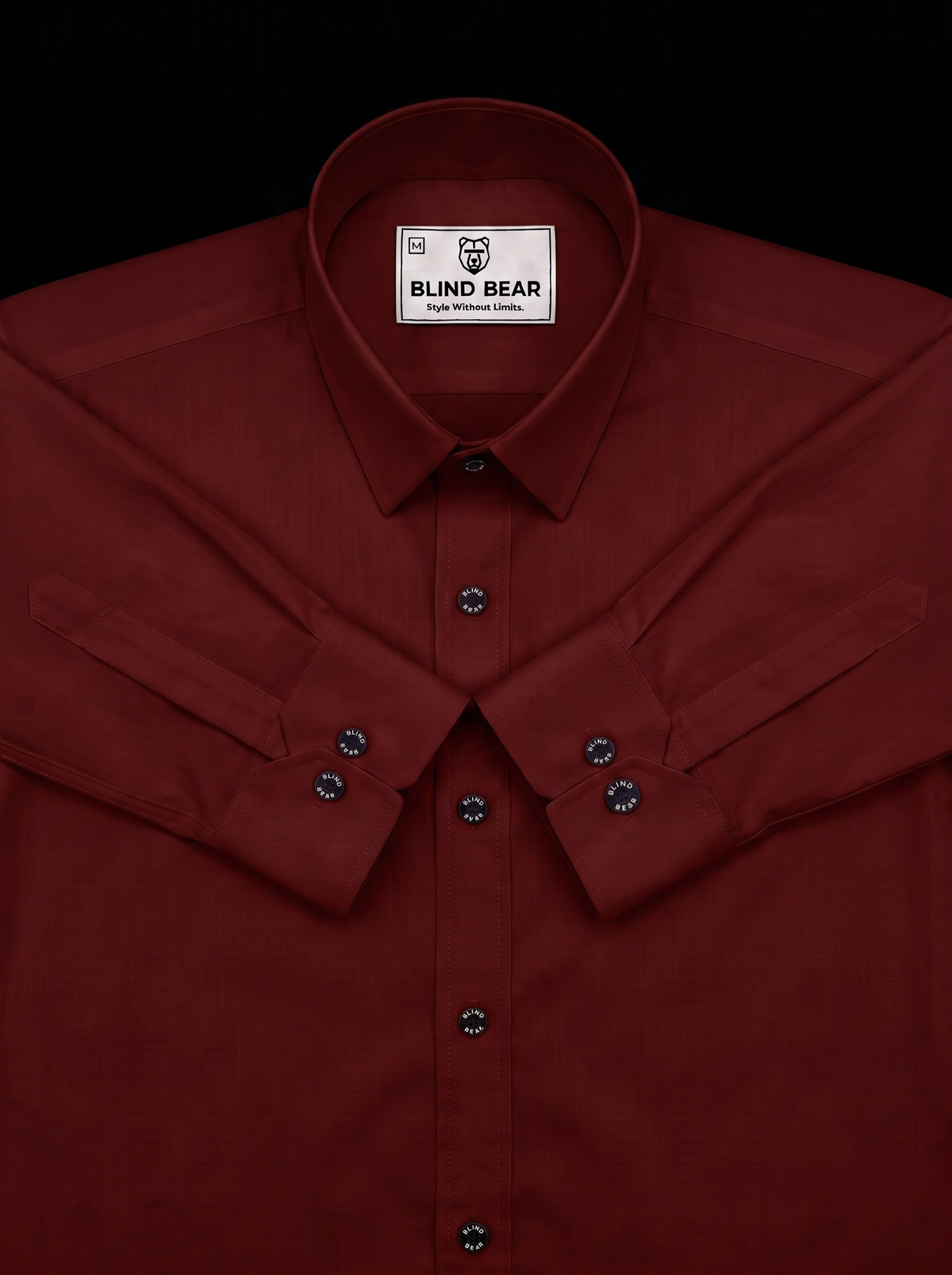 Blind Bear Men's Burgundy Solid Casual Shirt | Regular Fit | Full Sleeve | Cotton Blend