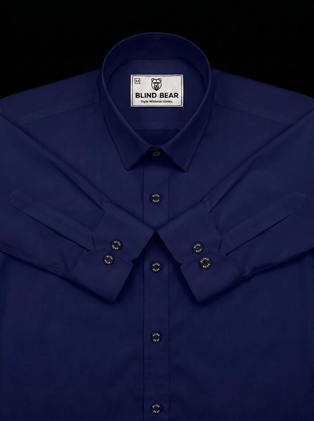 Blind Bear Men's Royal Blue Solid Casual Shirt | Regular Fit | Full Sleeve | Cotton Blend