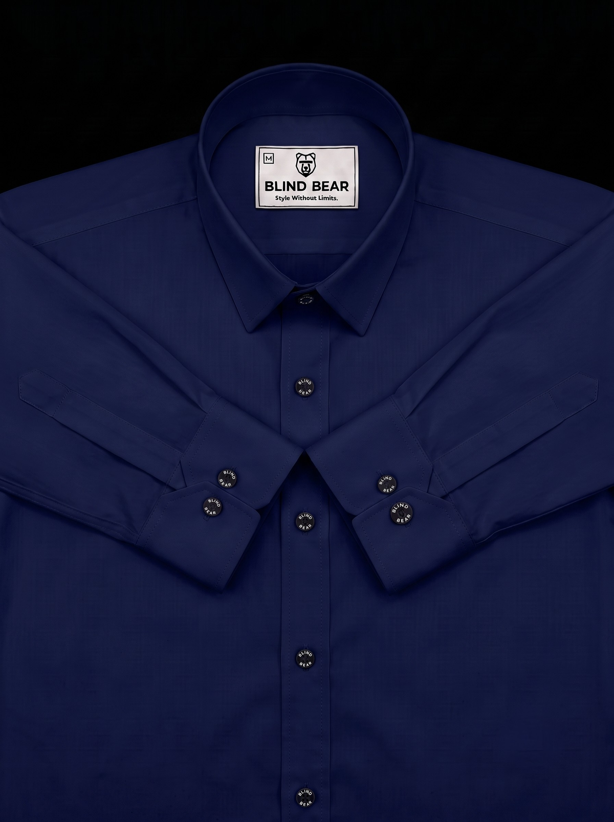 Blind Bear Men's Royal Blue Solid Casual Shirt | Regular Fit | Full Sleeve | Cotton Blend