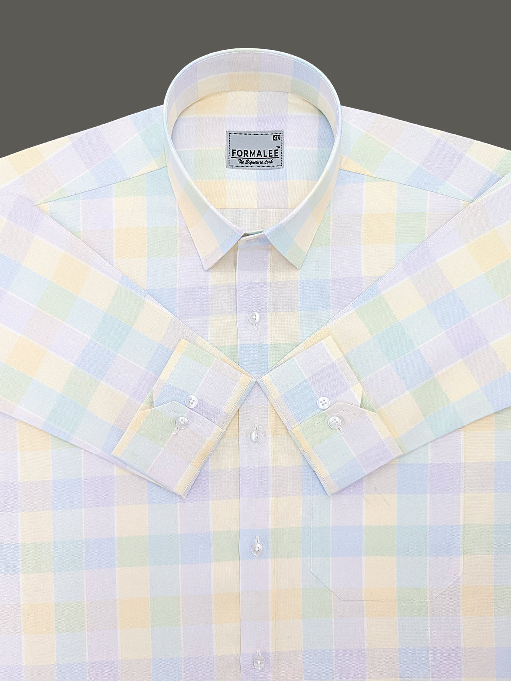 Maison Luxury Cotton Multi Color Checks Formal Shirt