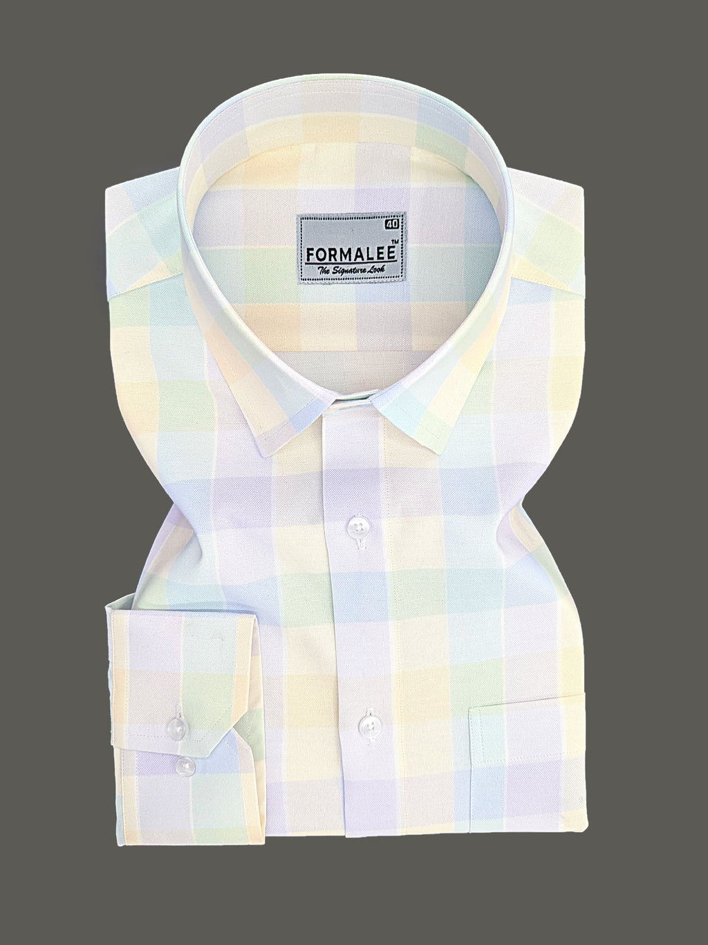 Maison Luxury Cotton Multi Color Checks Formal Shirt