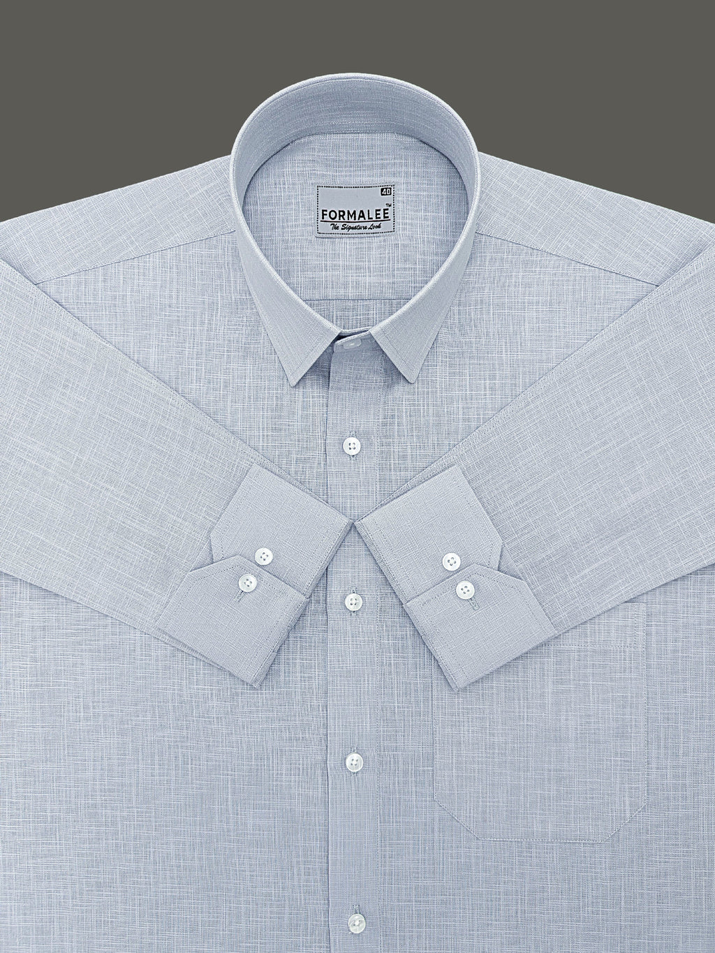 Luxurious French Linen Dove Grey Formal Shirt