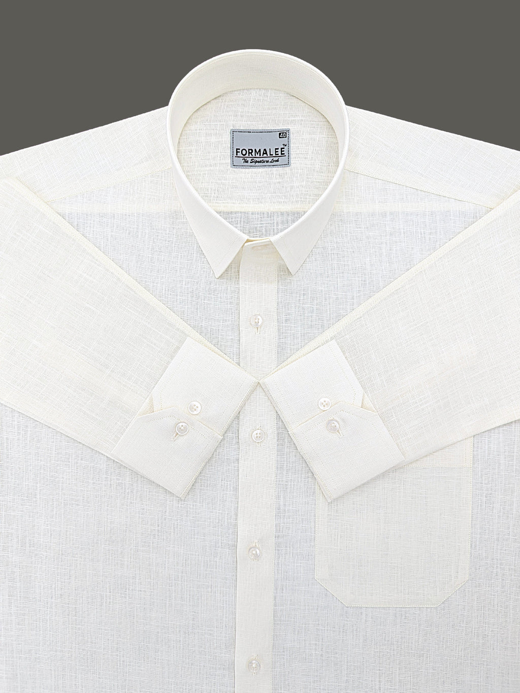 Luxurious French Linen Maison Cream Formal Shirt