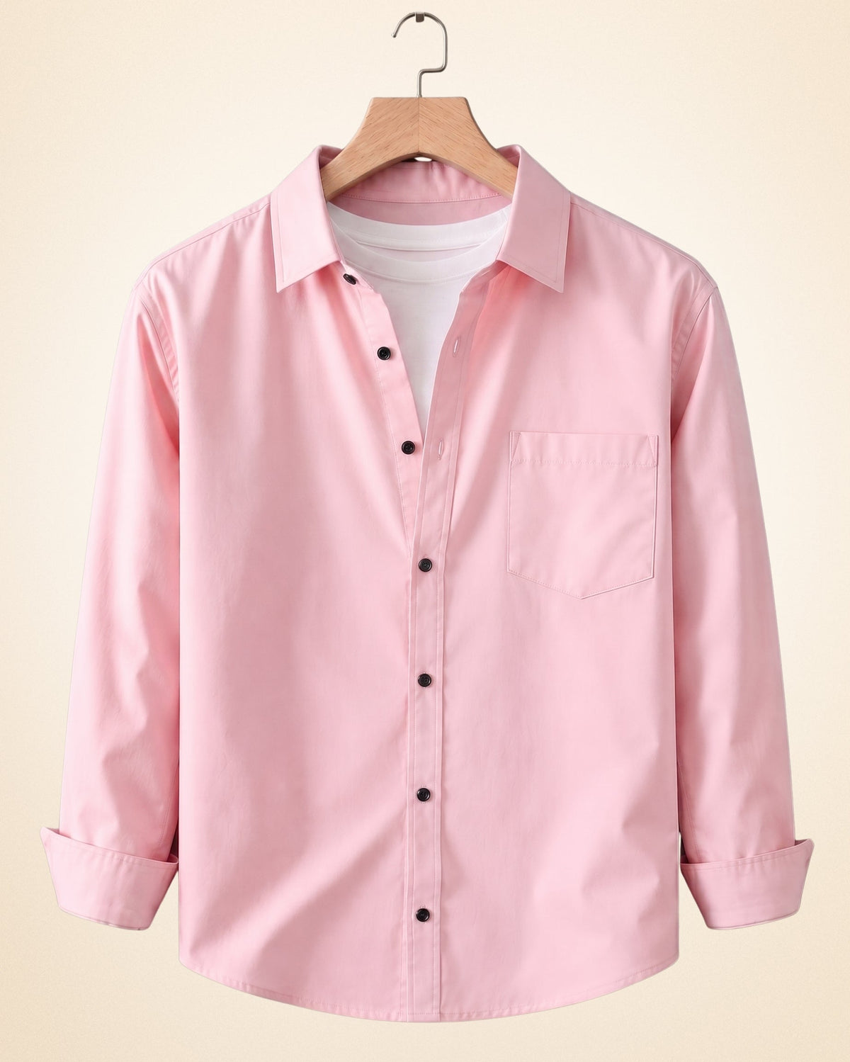 Blind Bear Men's Solid Full Sleeve Casual Shirts – Black, Burgundy and Peach Pink (Pack of 3)