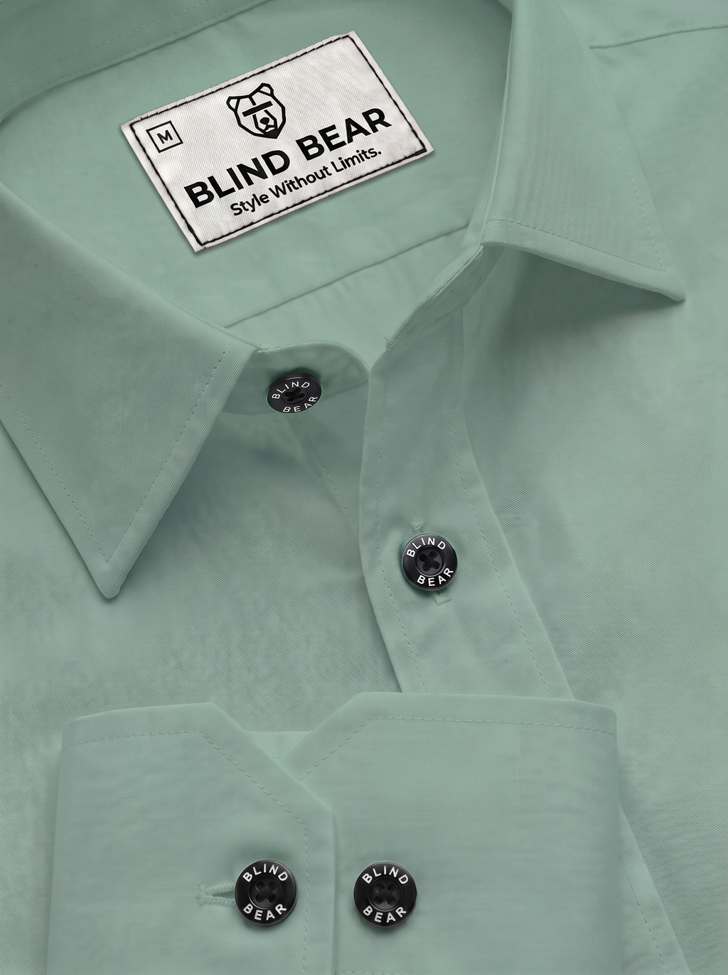 Blind Bear Men's Pista Green Solid Casual Shirt | Regular Fit | Full Sleeve | Cotton Blend