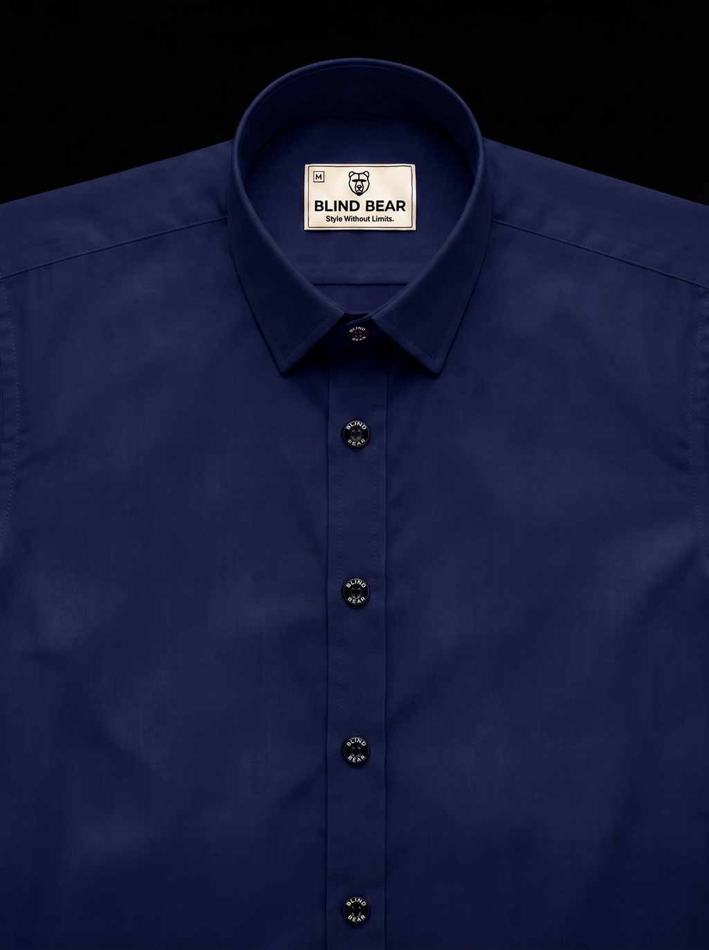 Blind Bear Men's Royal Blue Solid Casual Shirt | Regular Fit | Full Sleeve | Cotton Blend