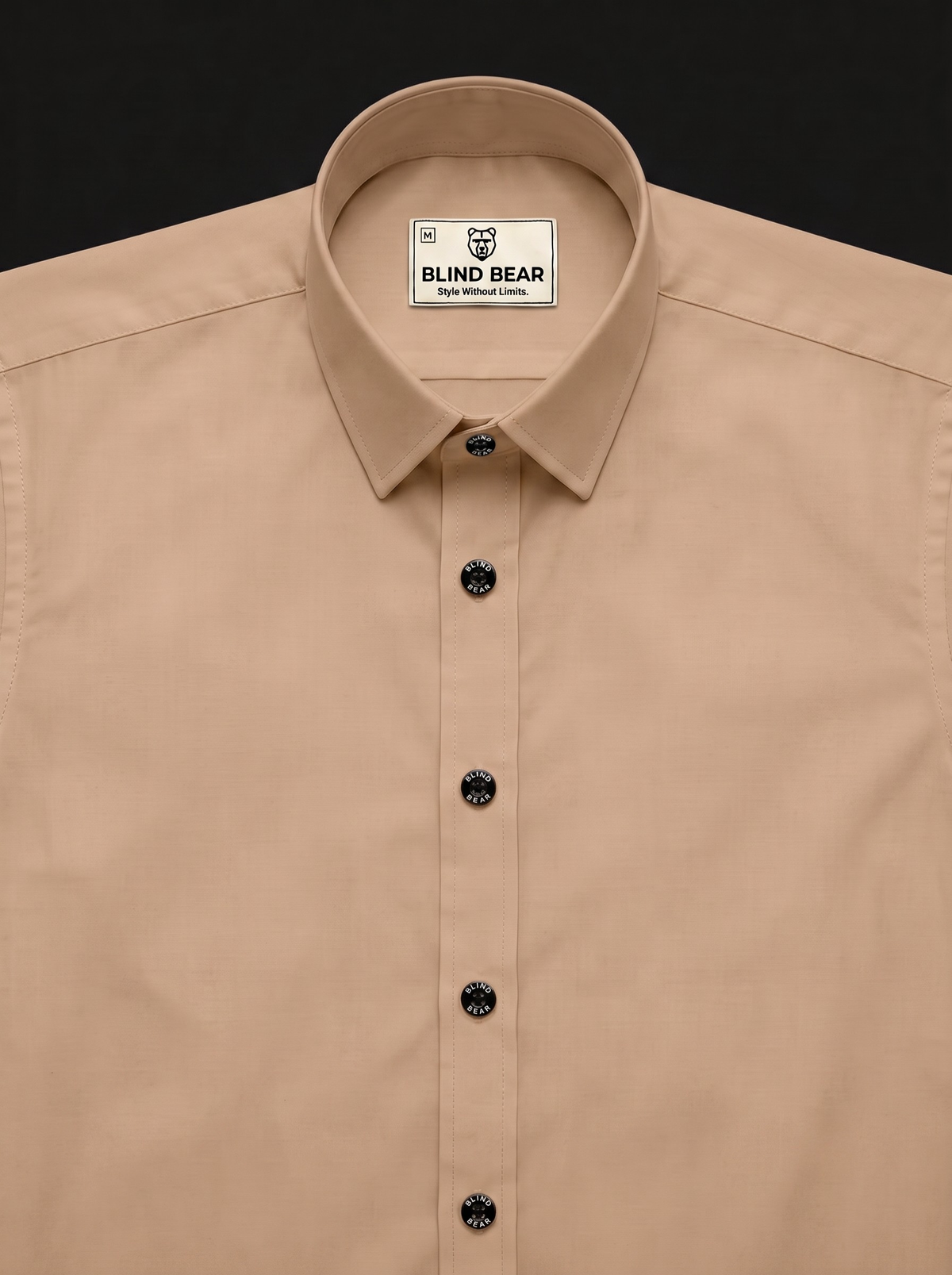 Blind Bear Men's Sand Beige Solid Casual Shirt | Regular Fit | Full Sleeve | Cotton Blend