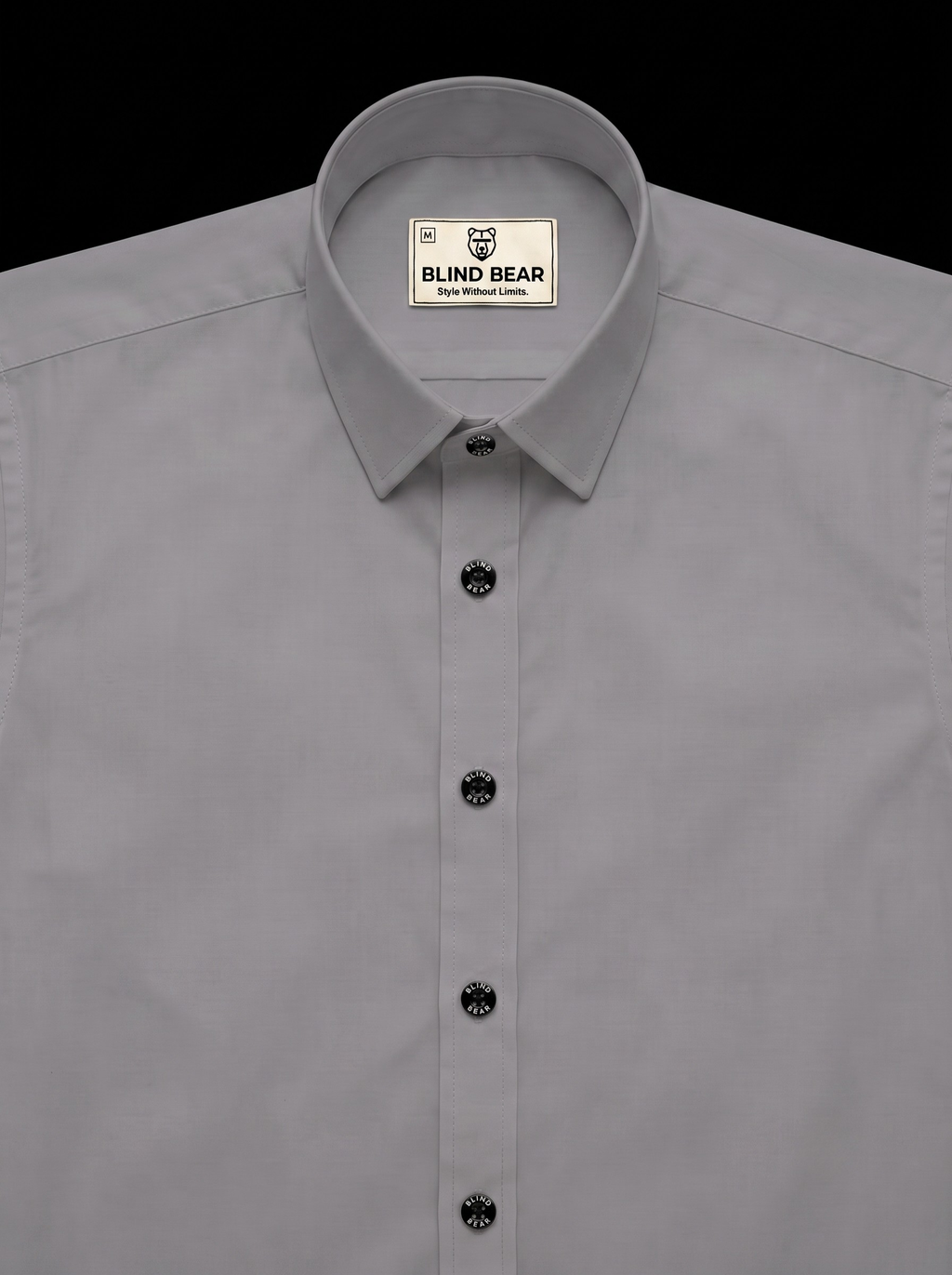 Blind Bear Men's Light Grey Solid Casual Shirt | Regular Fit | Full Sleeve | Cotton Blend