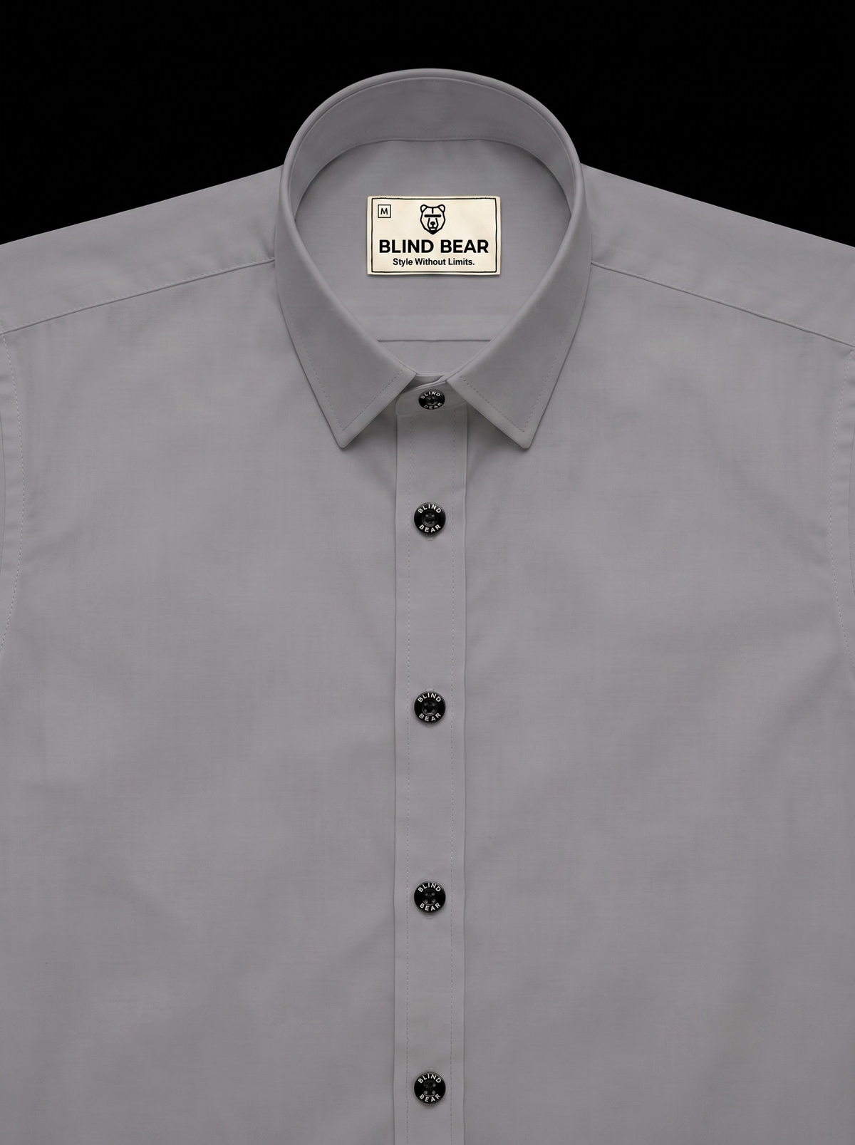 Blind Bear Men's Light Grey Solid Casual Shirt | Regular Fit | Full Sleeve | Cotton Blend
