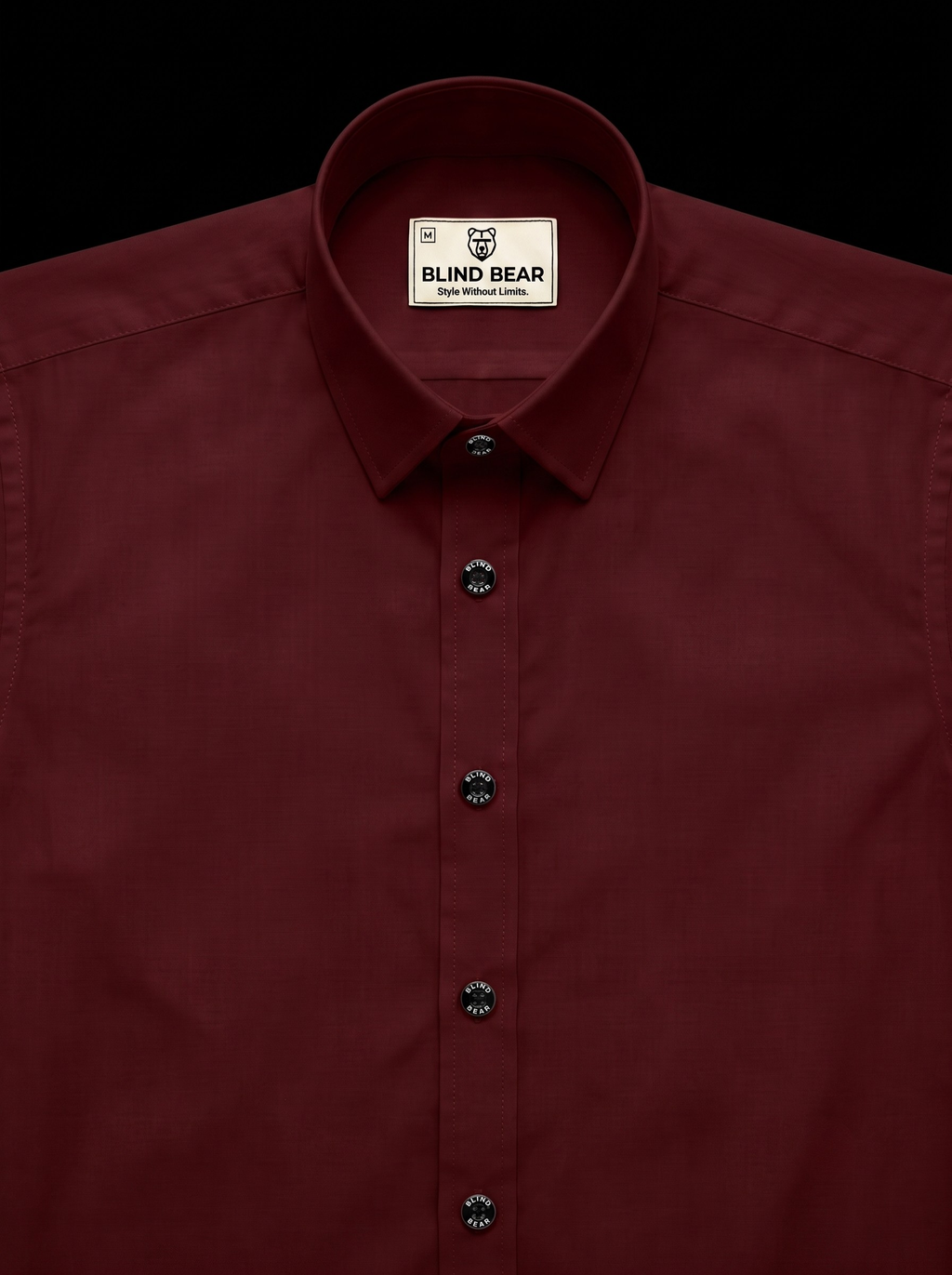 Blind Bear Men's Burgundy Solid Casual Shirt | Regular Fit | Full Sleeve | Cotton Blend