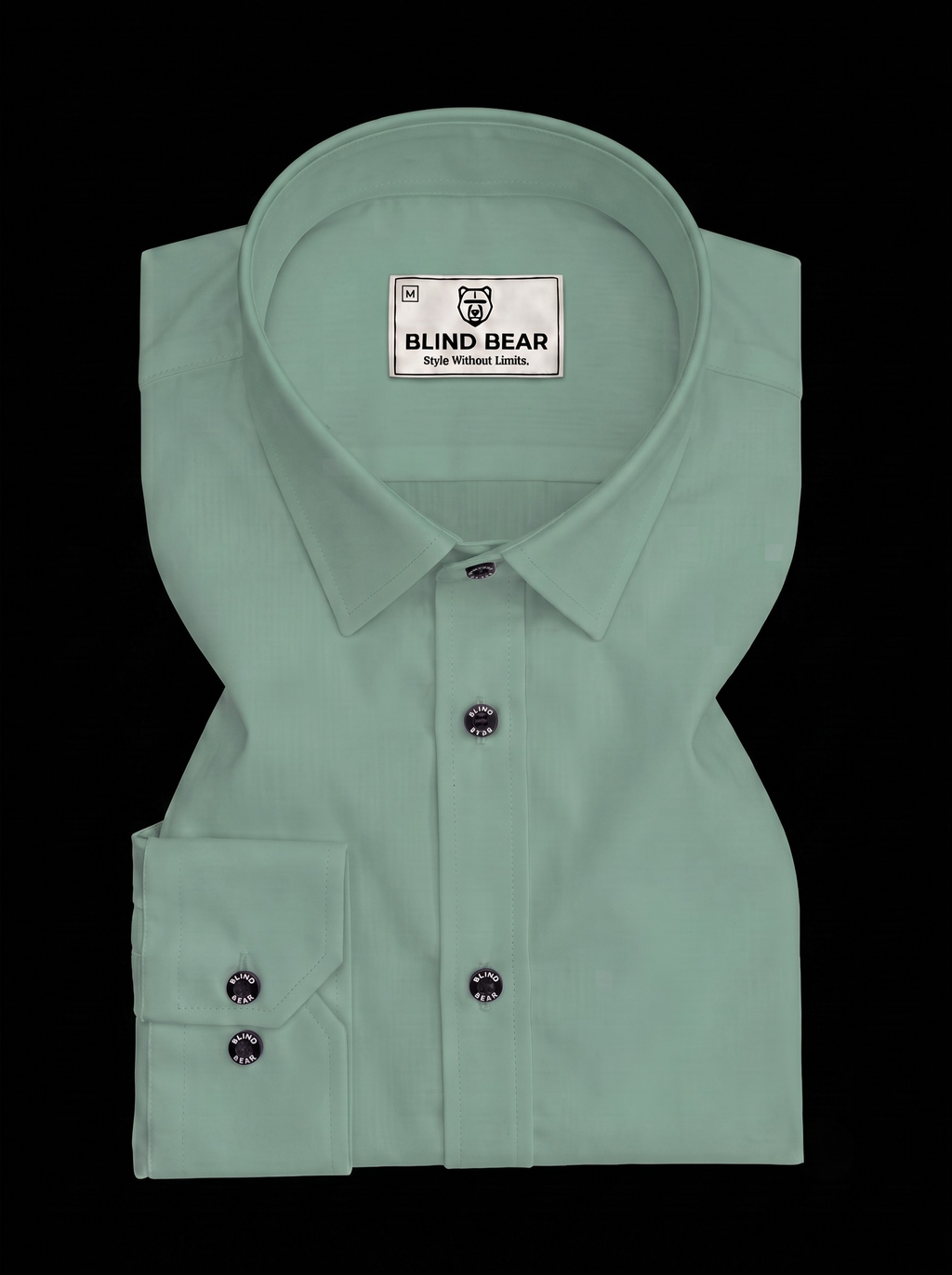 Blind Bear Men's Pista Green Solid Casual Shirt | Regular Fit | Full Sleeve | Cotton Blend