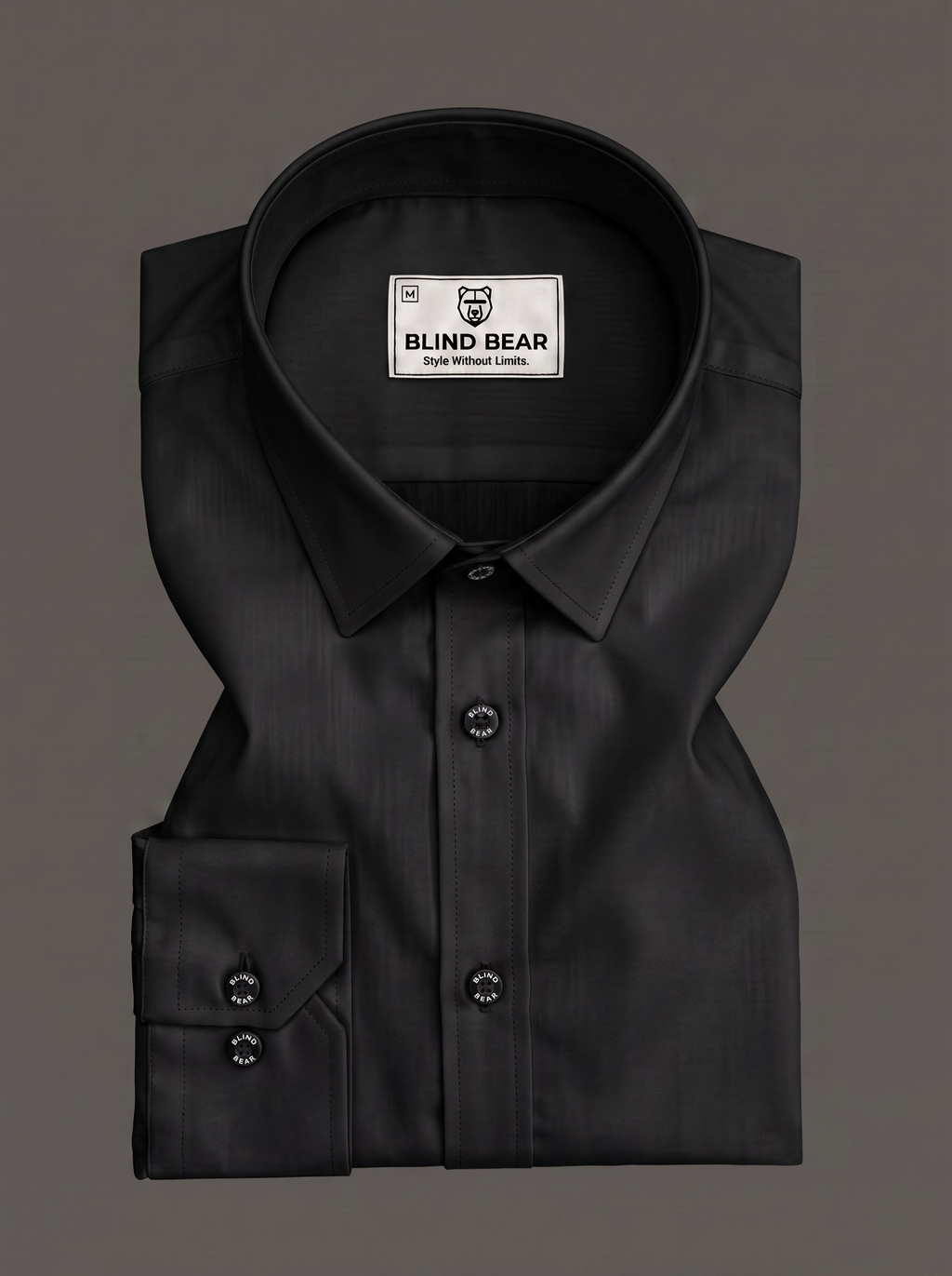 Blind Bear Men's Charcoal Black Solid Casual Shirt | Regular Fit | Full Sleeve | Cotton Blend