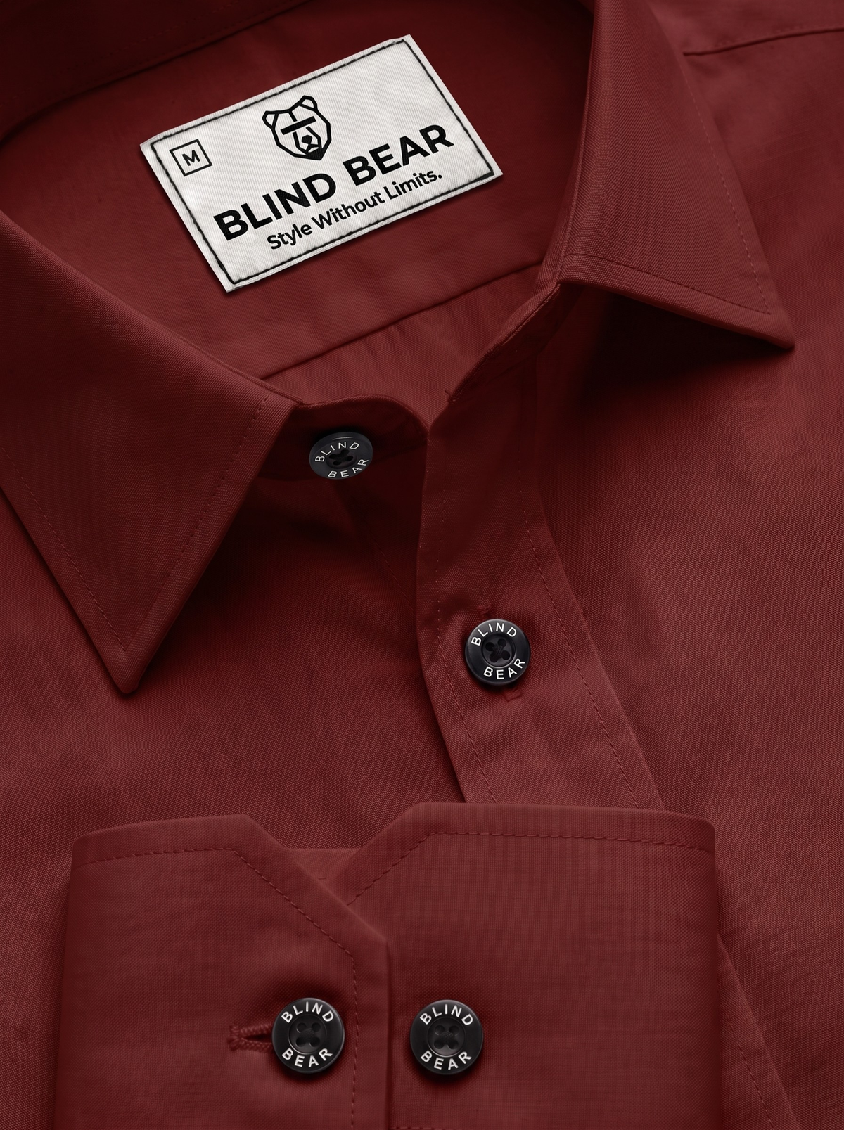 Blind Bear Men's Burgundy Solid Casual Shirt | Regular Fit | Full Sleeve | Cotton Blend