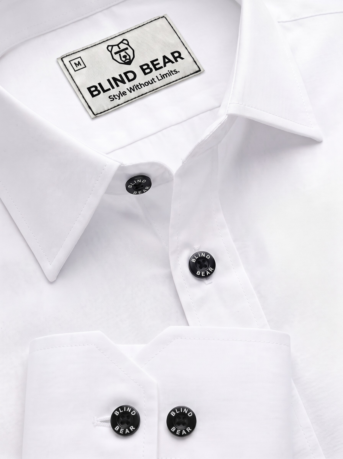 Blind Bear Men's Pure White Solid Casual Shirt | Regular Fit | Full Sleeve | Cotton Blend