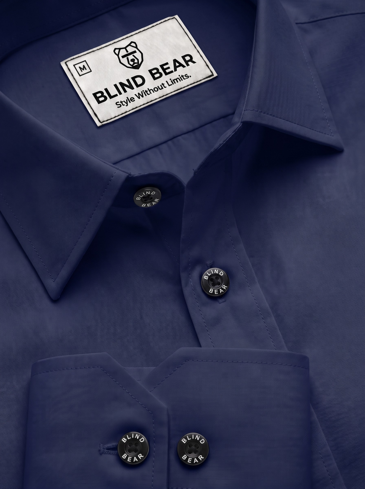 Blind Bear Men's Royal Blue Solid Casual Shirt | Regular Fit | Full Sleeve | Cotton Blend