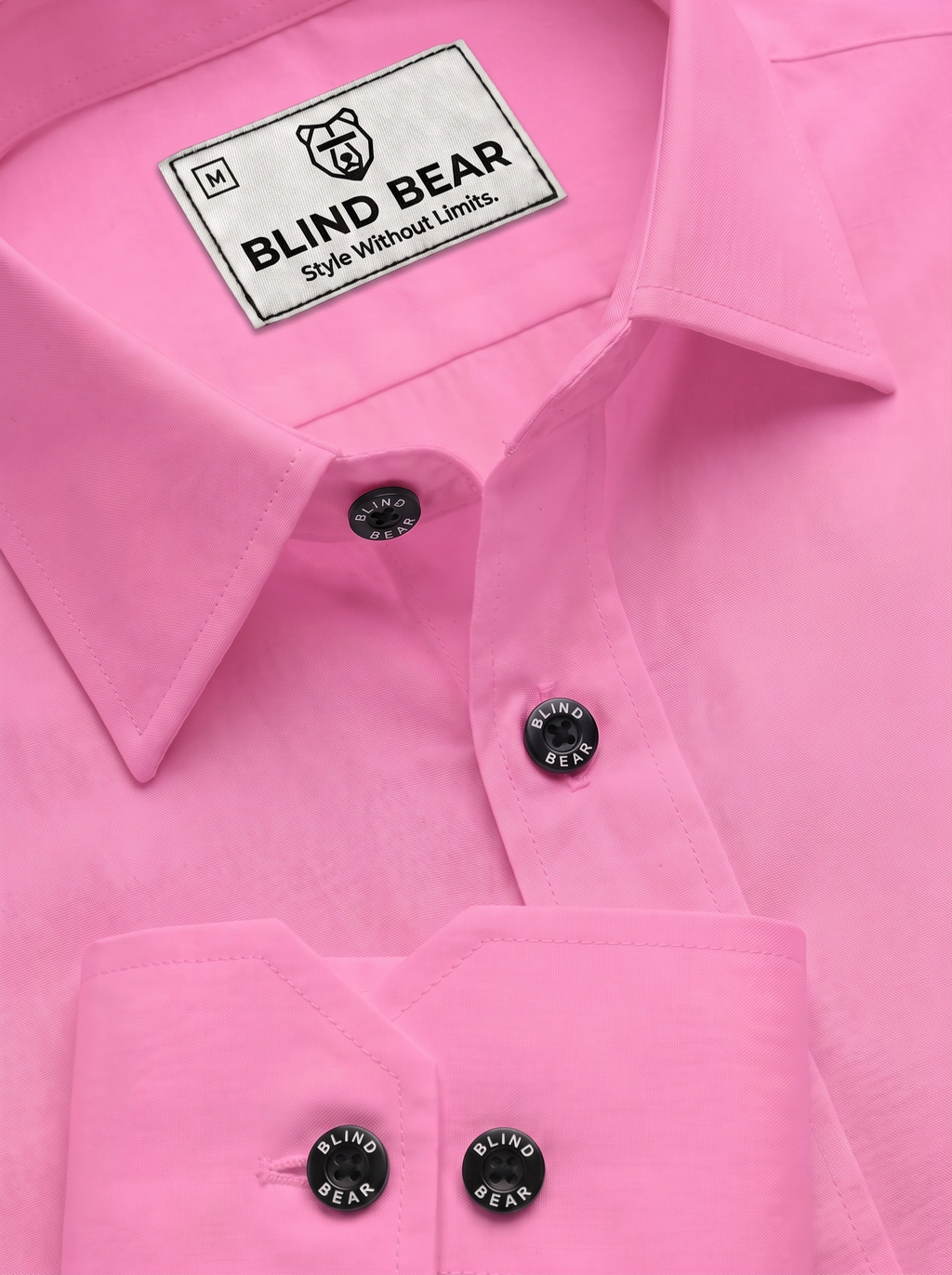 Blind Bear Men's Blush Pink Solid Casual Shirt | Regular Fit | Full Sleeve | Cotton Blend