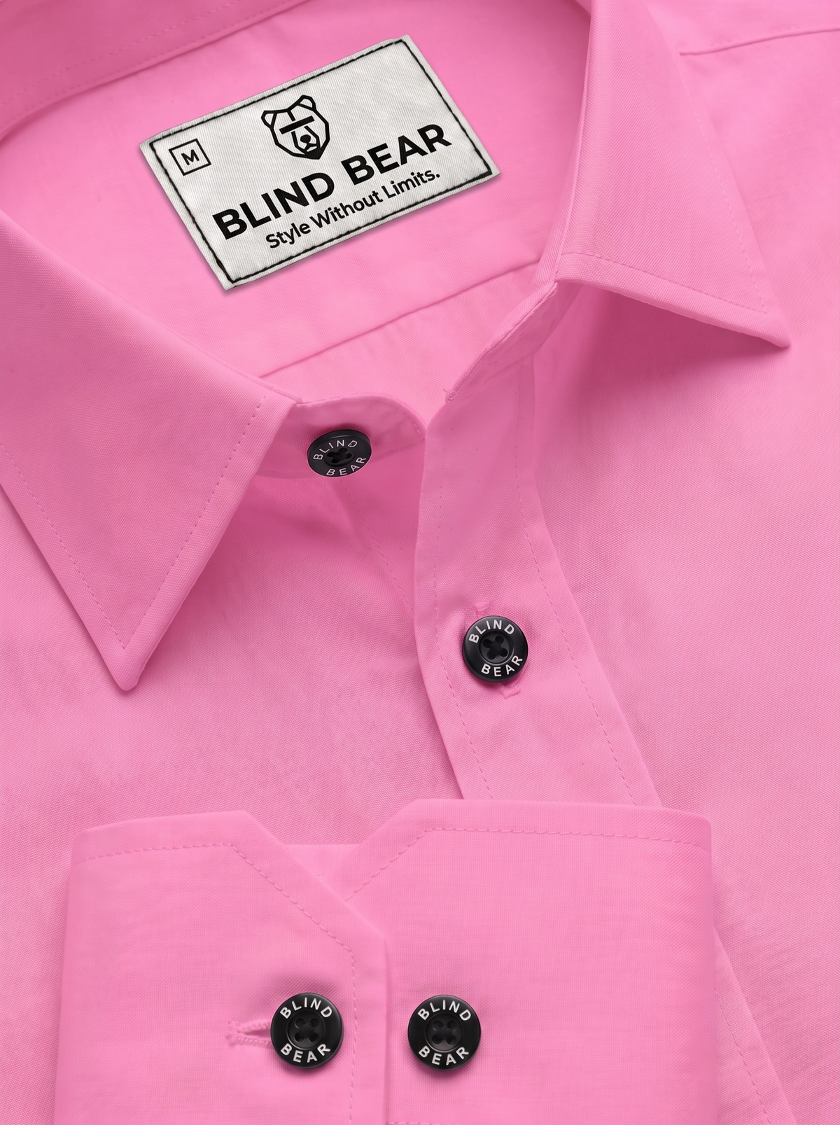 Blind Bear Men's Blush Pink Solid Casual Shirt | Regular Fit | Full Sleeve | Cotton Blend