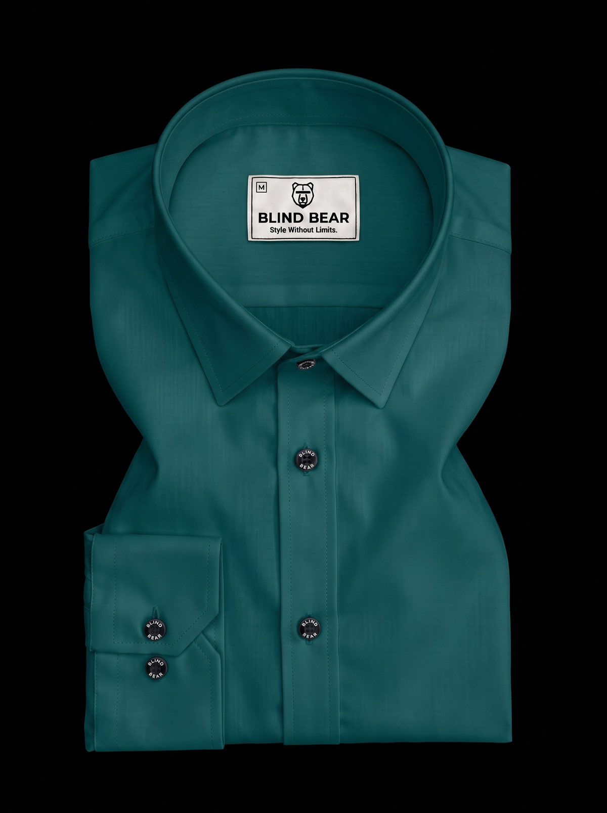 Blind Bear Men's Teal Green Solid Casual Shirt | Regular Fit | Full Sleeve | Cotton Blend