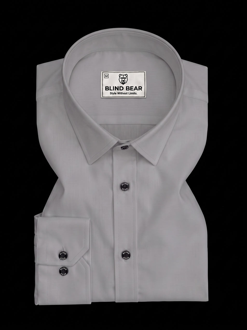 Blind Bear Men's Light Grey Solid Casual Shirt | Regular Fit | Full Sleeve | Cotton Blend