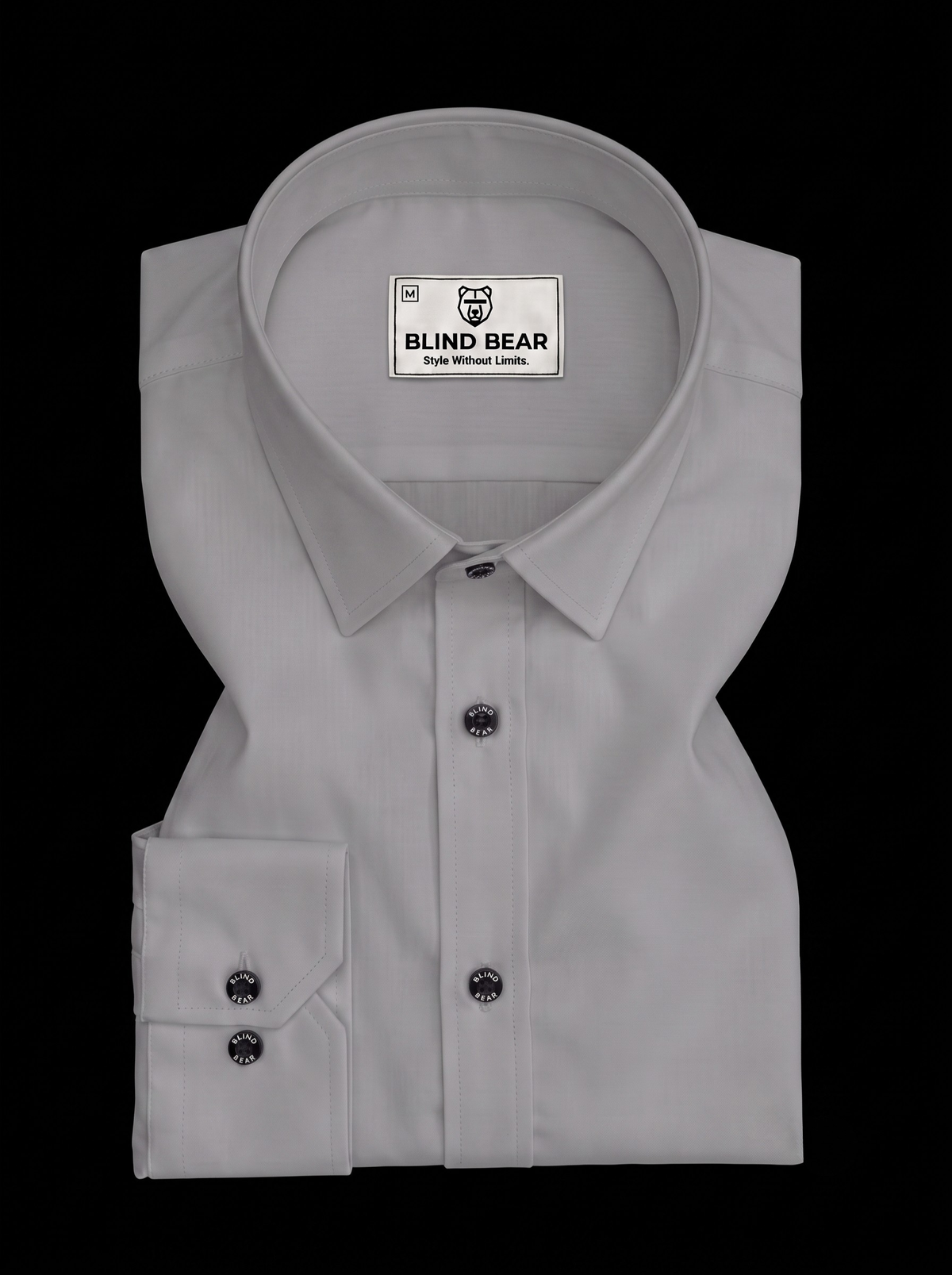 Blind Bear Men's Light Grey Solid Casual Shirt | Regular Fit | Full Sleeve | Cotton Blend
