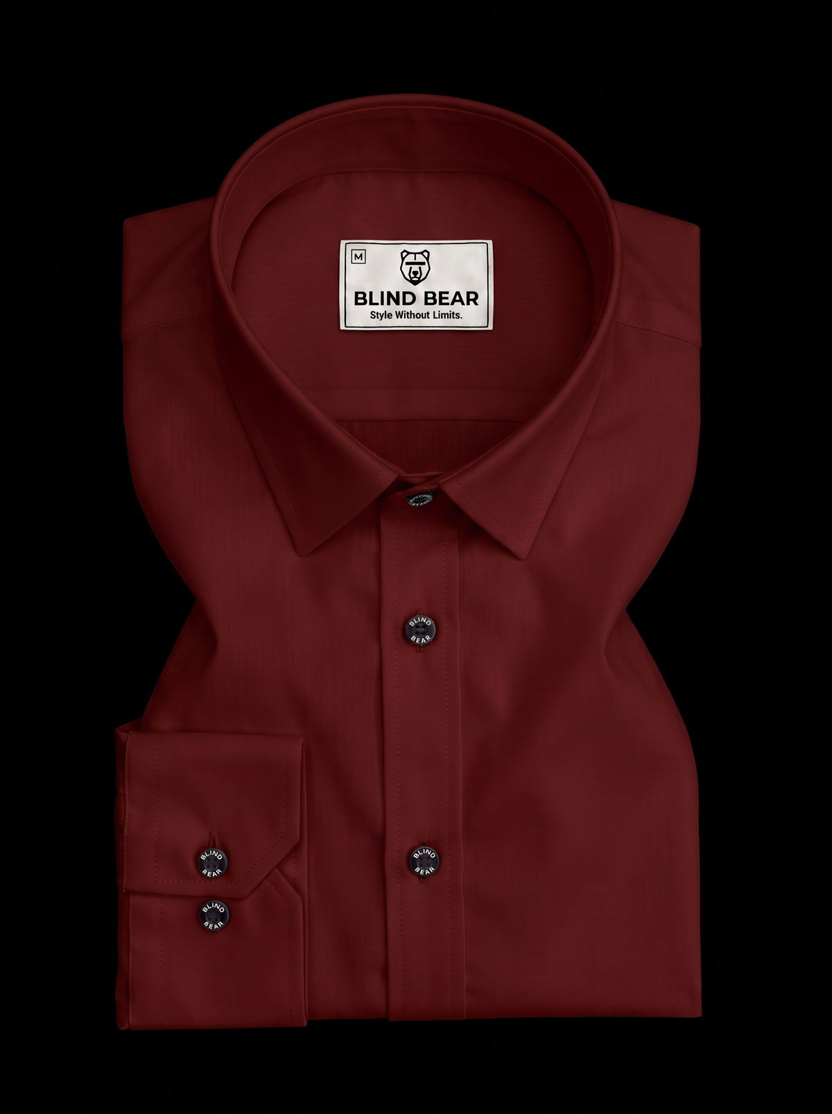 Blind Bear Men's Burgundy Solid Casual Shirt | Regular Fit | Full Sleeve | Cotton Blend