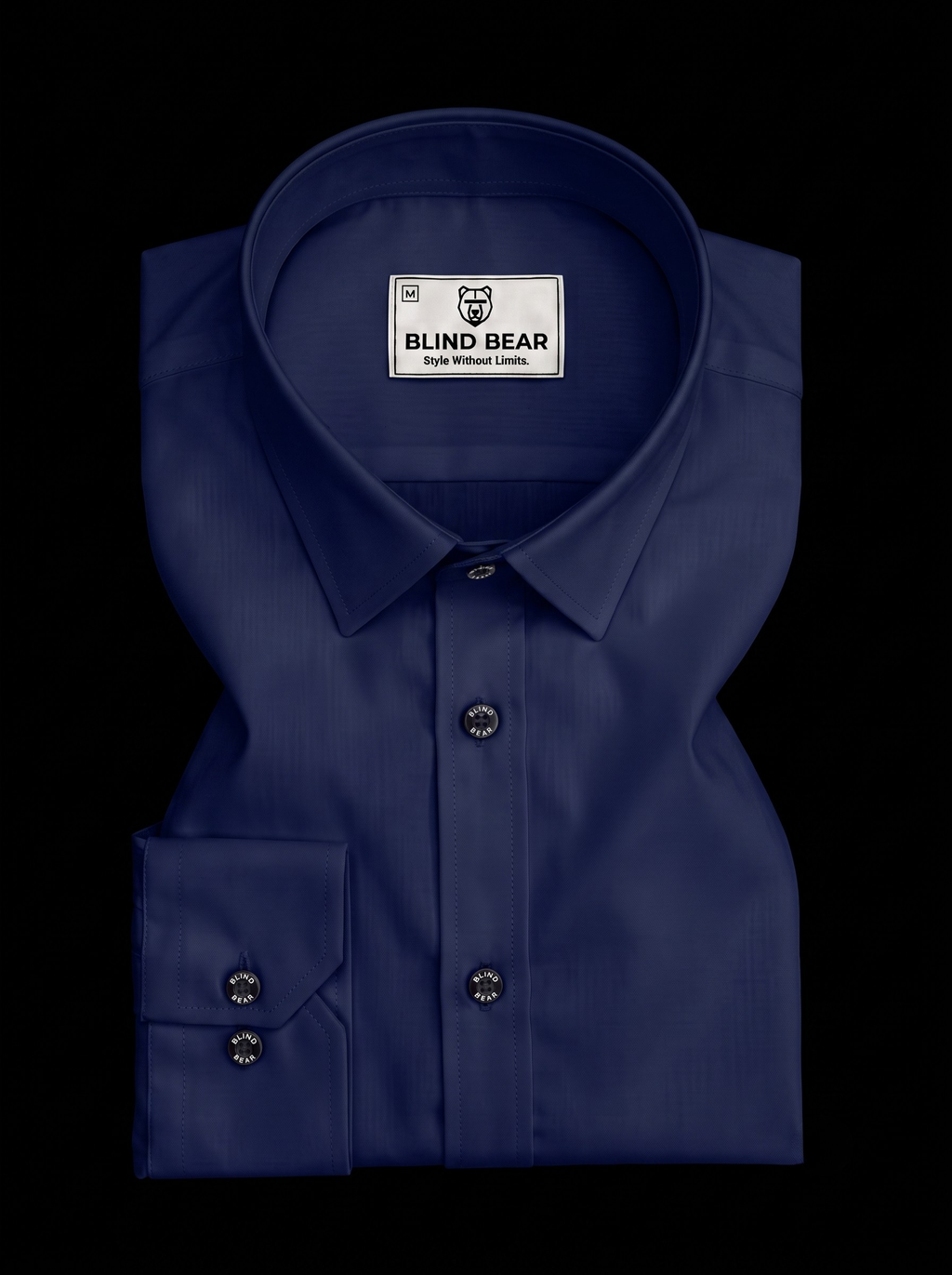 Blind Bear Men's Royal Blue Solid Casual Shirt | Regular Fit | Full Sleeve | Cotton Blend