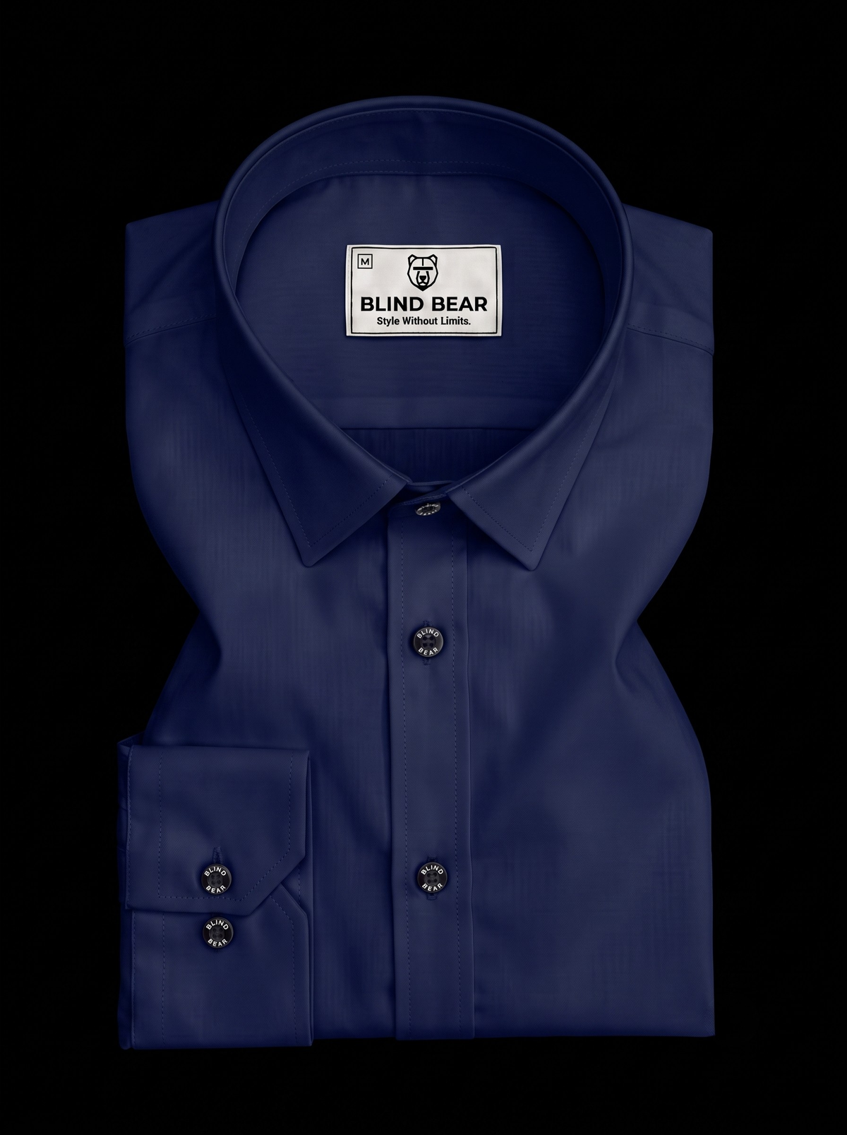 Blind Bear Men's Royal Blue Solid Casual Shirt | Regular Fit | Full Sleeve | Cotton Blend