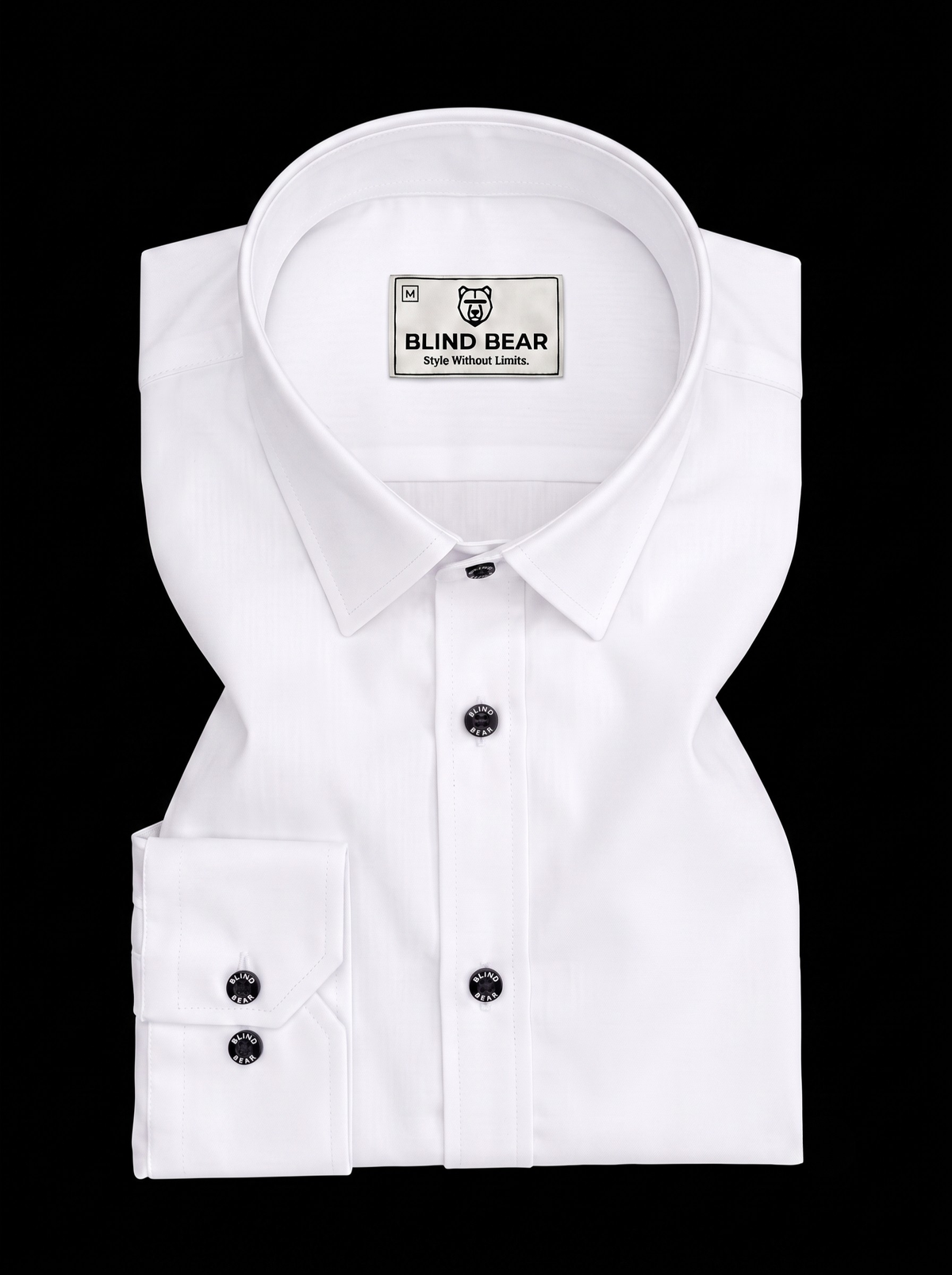 Blind Bear Men's Pure White Solid Casual Shirt | Regular Fit | Full Sleeve | Cotton Blend